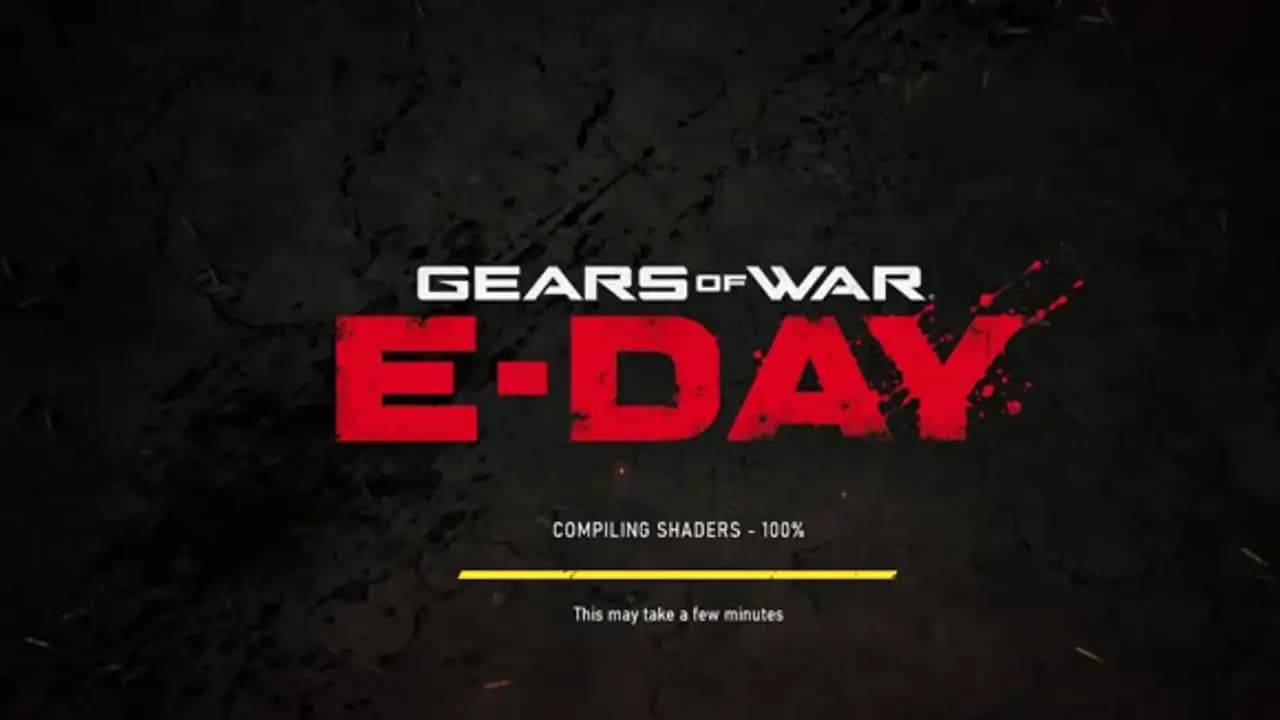 Gears of War: E-Day'in shader derleme yükleme ekranı