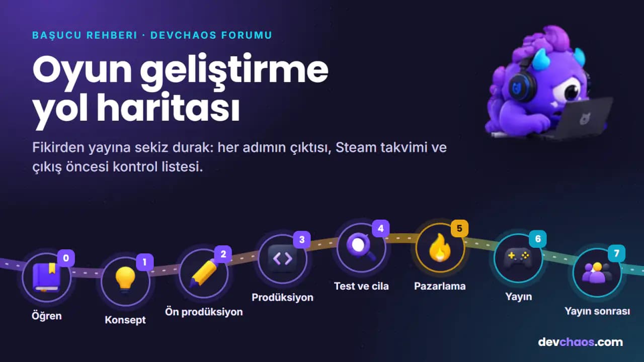 Oyun geliştirme yol haritası: fikirden yayına sekiz durak